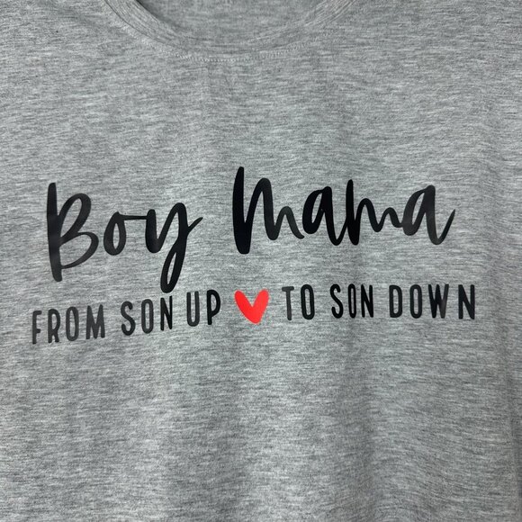 2/$24 Boy Mama From Son Up to Son Down Novelty Short Sleeve Tee Gray Large #9675 - Picture 4 of 7